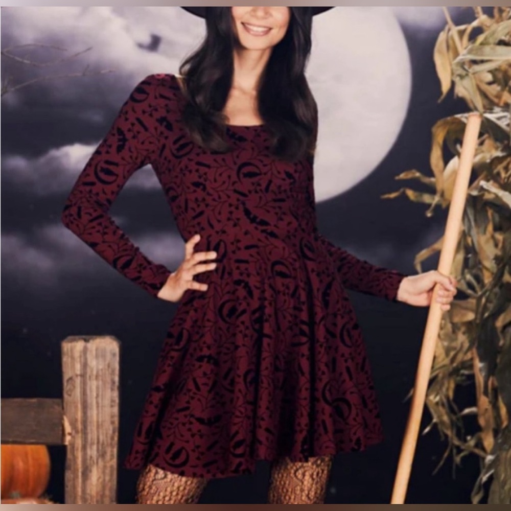 Collectif x modcloth floral bat dress size 4 Halloween